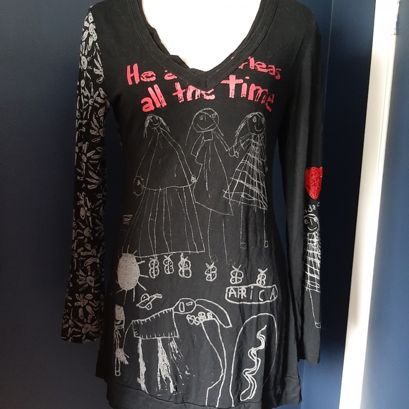 Desigual shirt dress with embroidery, size 10